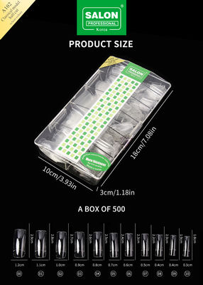 Salão Profissional unhas de cor clara Full Cover Falsa unhas para extensão de unhas 500pcs/caixa