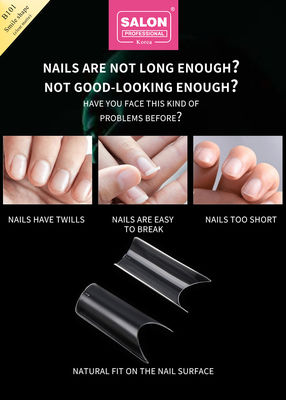 Unhas artificiais ABS de cor clara 500 peças de aplicação fácil unhas falsas para salão de nail art