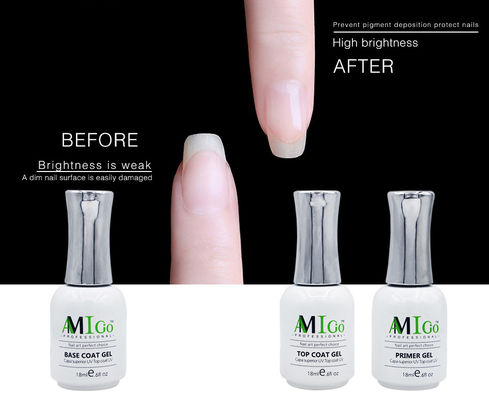 Amigo Gel Polonês de unhas Set UV LED Soak Off Base Brilhante Mate Top Coat Gel Nail Art 18ml