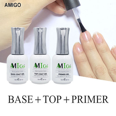Kit de esmalte de unhas Amigo Gel 18ml Semi-Permanente Soak Off UV / Led Varnish para unhas de salão