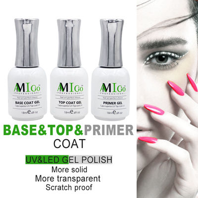 Kit de esmalte de unhas Amigo Gel 18ml Semi-Permanente Soak Off UV / Led Varnish para unhas de salão