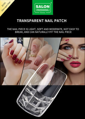 Moda clara de cores falsas unhas de cobertura completa unhas francesas design personalizado para salão de nail art
