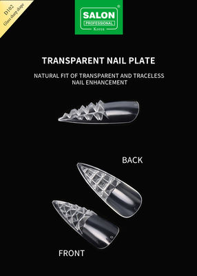 Longa forma afiada unhas falsas ultra-finas natural clara de cor pontas de unhas