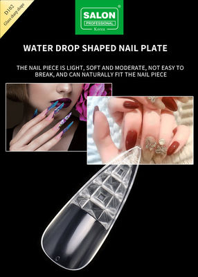 Longa forma afiada unhas falsas ultra-finas natural clara de cor pontas de unhas