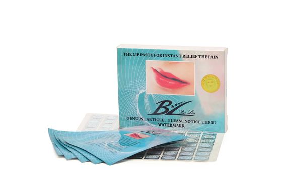 12 Peças/Caixa Adesivo para Dormência Labial Não Descartável com Efeito Real para Alívio da Dor e Dormência Rápida