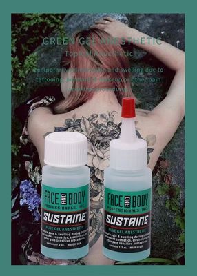 Gel anestésico de tatuagem de acção rápida com 2% de lidocaína e 1,5% de tetracaína para aliviar a dor em 1,2 oz/pcs.