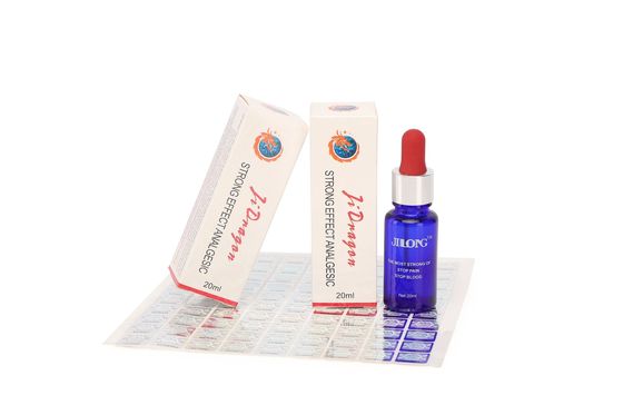 Solução de anestesia de tatuagem de ação rápida Jilong 20 ml/flasca para alívio da dor Pára o sangramento e previne alergias