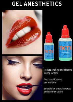 Gel anestésico TKTX 15ml de ação rápida, gel azul com 9% de lidocaína para alívio da dor
