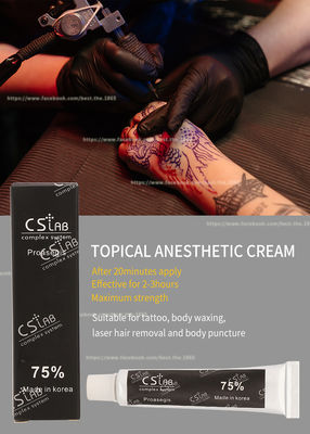 Creme Numbing tópico da tatuagem de creme anestésica insensibilizado do laboratório 75% do CS para a tatuagem Microneedling da sobrancelha do bordo