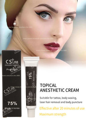 Creme Numbing tópico da tatuagem de creme anestésica insensibilizado do laboratório 75% do CS para a tatuagem Microneedling da sobrancelha do bordo