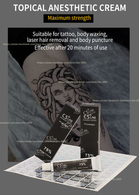 Creme Numbing tópico da tatuagem de creme anestésica insensibilizado do laboratório 75% do CS para a tatuagem Microneedling da sobrancelha do bordo