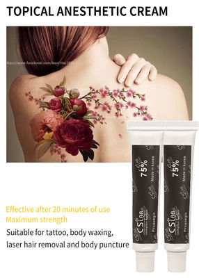 Creme Numbing tópico da tatuagem de creme anestésica insensibilizado do laboratório 75% do CS para a tatuagem Microneedling da sobrancelha do bordo