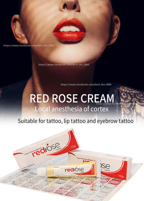 O creme Numbing do Lidocaine permanente vermelho da composição de Rose Numb Anesthetic Cream 10g aplica-se por 20 minutos insensibilizado por 5-6 horas