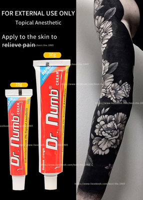 Creme anestésico insensibilizado não oleoso do Lidocaine do Dr. Numb 30g do creme para a remoção do cabelo do laser da tatuagem da sobrancelha do bordo