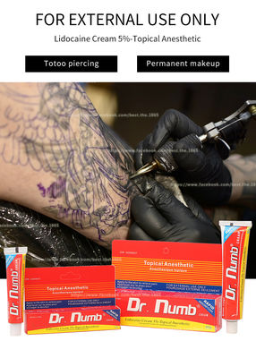 Creme anestésico insensibilizado não oleoso do Lidocaine do Dr. Numb 30g do creme para a remoção do cabelo do laser da tatuagem da sobrancelha do bordo