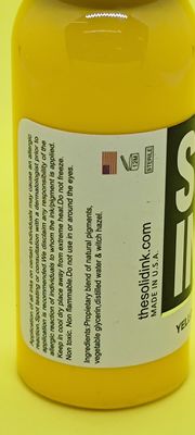 Pigmento orgânico não tóxico amarelo brilhante da tatuagem da tinta da tatuagem de 120ML 260ML